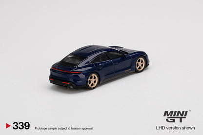 MiniGT Porsche Taycan Turbo S Gentian Blue Metallic MiJo Exclusive #339