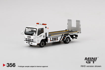 MiniGT Isuzu N-Series Flatbed Vehicle Transporter LBWK White #356