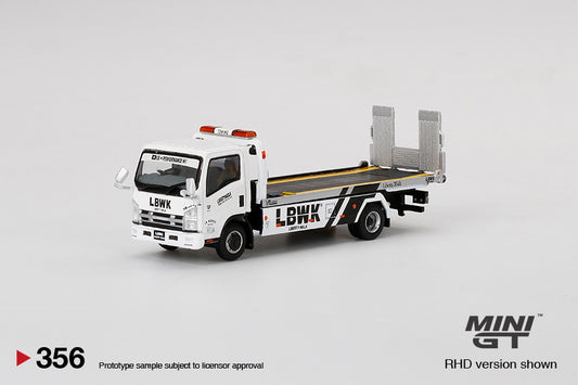 MiniGT Isuzu N-Series Flatbed Vehicle Transporter LBWK White #356