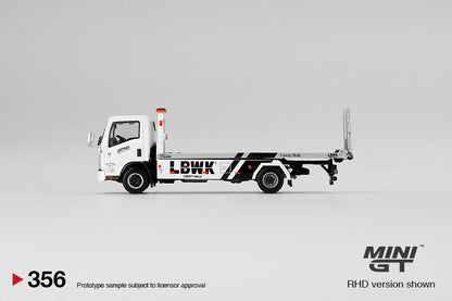 MiniGT Isuzu N-Series Flatbed Vehicle Transporter LBWK White #356