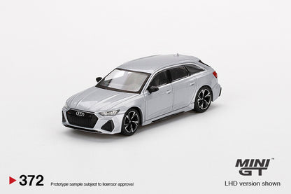 MiniGT 1:64 Audi RS 6 Avant Carbon Black Edition Florett Silver MiJo Exclusive #372