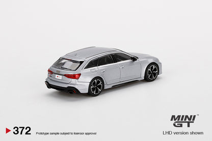 MiniGT 1:64 Audi RS 6 Avant Carbon Black Edition Florett Silver MiJo Exclusive #372