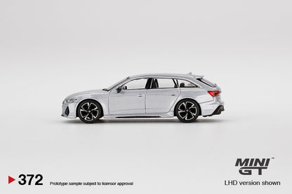 MiniGT 1:64 Audi RS 6 Avant Carbon Black Edition Florett Silver MiJo Exclusive #372