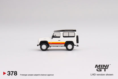 MiniGT 1:64 Land Rover Defender 90 Wagon White - MiJo Exclusive #378