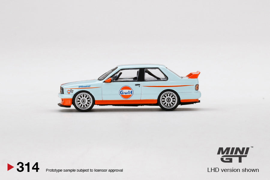 MiniGT 1:64 BMW M3 E30 Gulf MiJo Exclusive #314