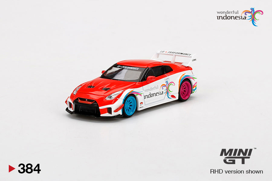 MiniGT 1:64 Indonesia Exclusive LB Silhouette Works GT Nissan 35GT-RR Ver.1 "Wonderful Indonesia" Limited Edition #384