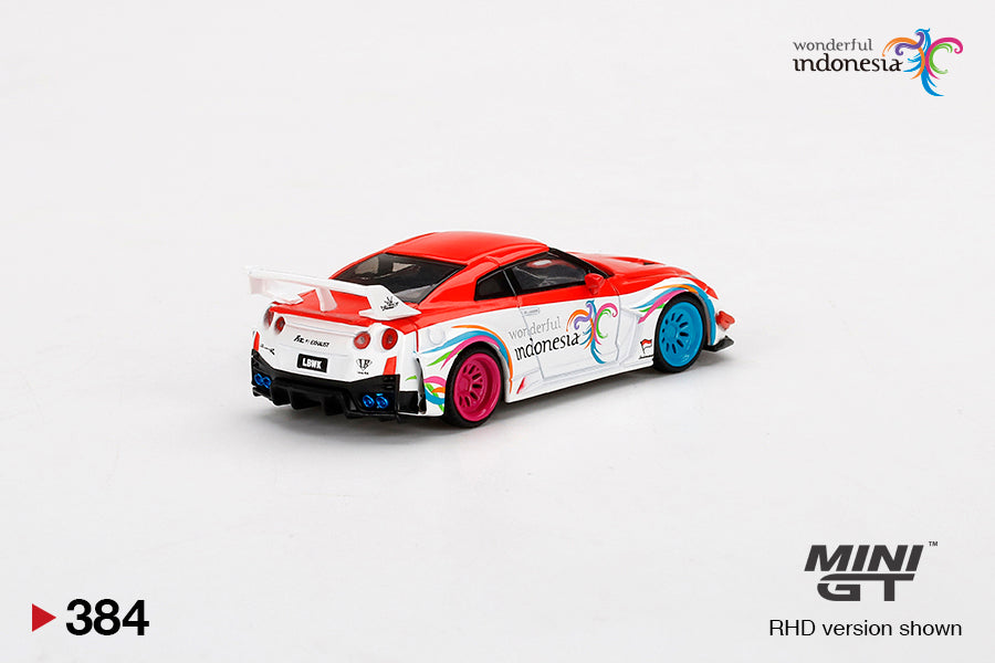 MiniGT 1:64 Indonesia Exclusive LB Silhouette Works GT Nissan 35GT-RR Ver.1 "Wonderful Indonesia" Limited Edition #384