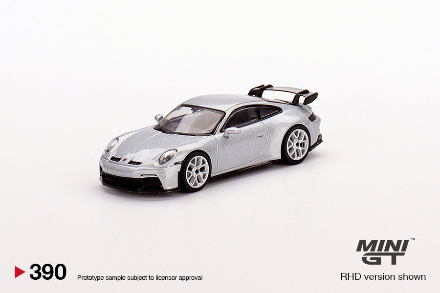 MiniGT 1:64 Porsche 911 (992) GT3 GT Silver Metallic MiJo Exclusive #390