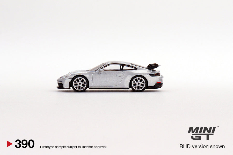 MiniGT 1:64 Porsche 911 (992) GT3 GT Silver Metallic MiJo Exclusive #390