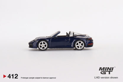 MiniGT 1:64 Porsche 911 Targa 4S Gentian Blue Metallic MiJo Exclusive #412