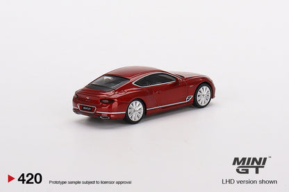 MiniGT 1:64 Bentley Continental GT Speed 2022 Candy Red MiJo Exclusive #420