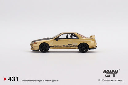 MiniGT 1:64 Top Secret Nissan Skyline GT-R VR32 Top Secret Gold – Japan Exclusive RHD #431