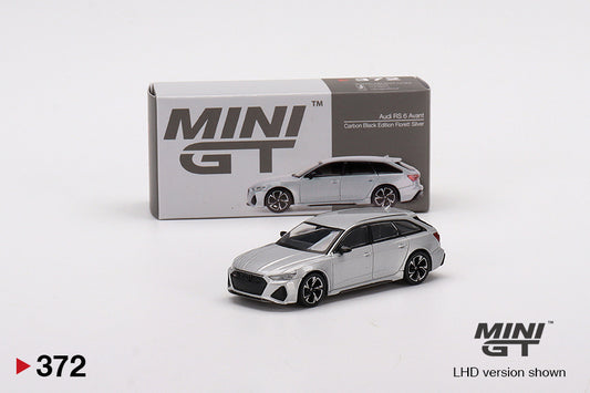 MiniGT 1:64 Audi RS 6 Avant Carbon Black Edition Florett Silver MiJo Exclusive #372