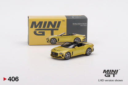 MiniGT 1:64 Bentley Mulliner Bacalar Yellow Flame MiJo Exclusive #406