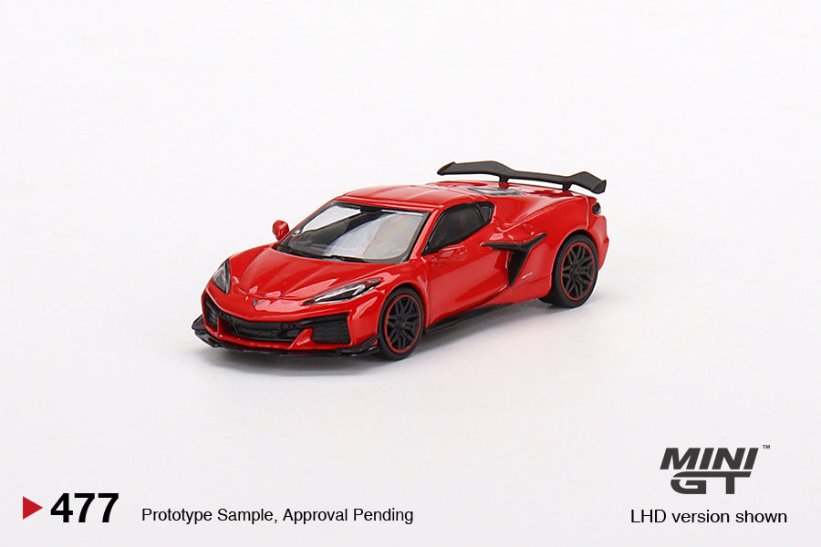 MiniGT 1:64 Chevrolet Corvette Z06 2023 Torch Red – MiJo Exclusive #477