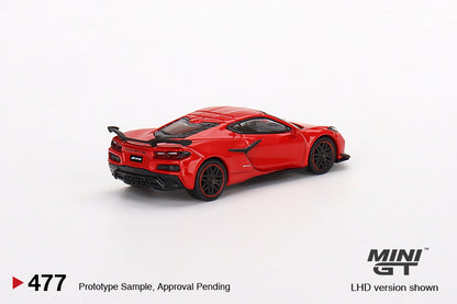 MiniGT 1:64 Chevrolet Corvette Z06 2023 Torch Red – MiJo Exclusive #477