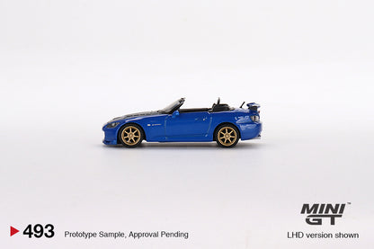 MiniGT 1:64 Honda S2000 (AP2) Mugen (Monte Carlo Blue Pearl) – MiJo Exclusive #493