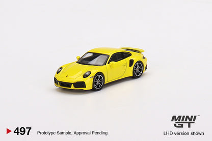 MiniGT 1:64 Porsche 911 Turbo S - Racing Yellow - MiJo Exclusive #497