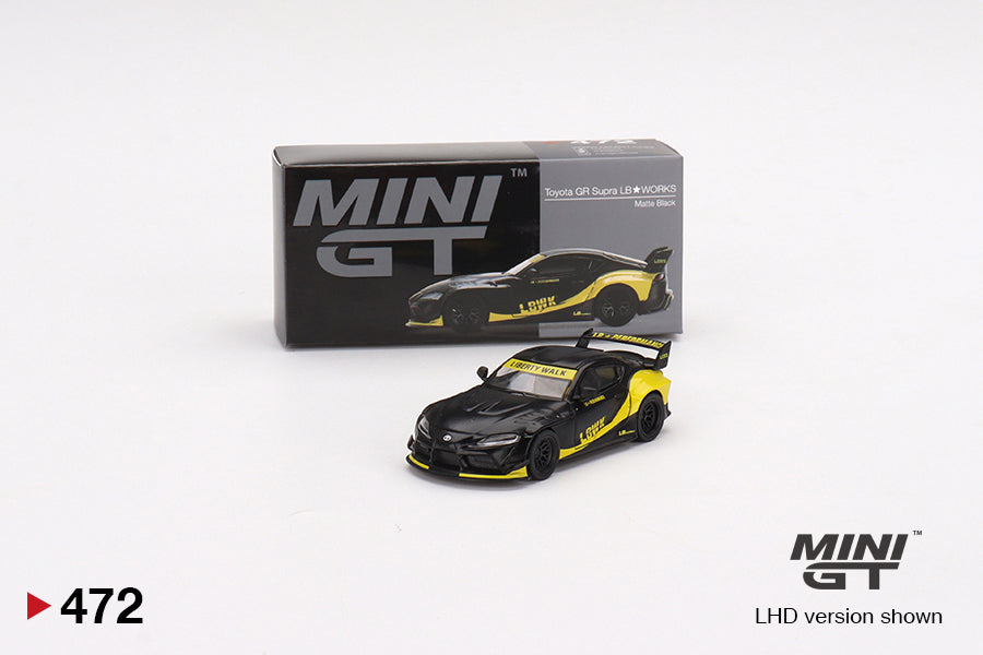 MiniGT 1:64 Toyota GR Supra LB-Works Matte Black – MiJo Exclusive #472