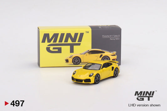 MiniGT 1:64 Porsche 911 Turbo S - Racing Yellow - MiJo Exclusive #497