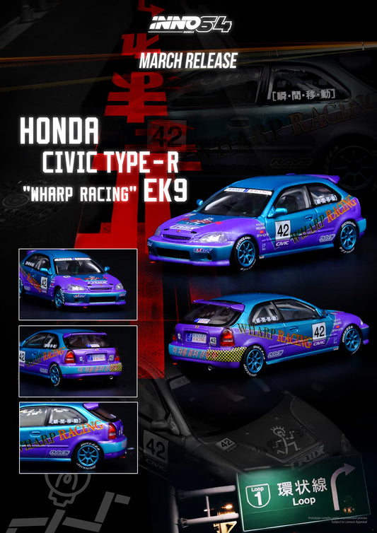 Inno64 1:64 Honda Civic Type R EK9 "Wharp Racing"