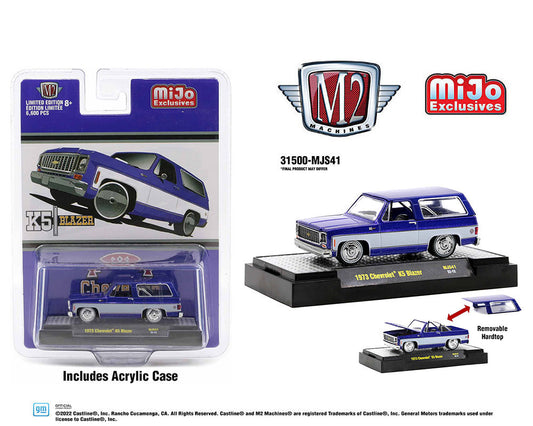 M2 Machines 1:64 MiJo Exclusive 1973 Chevrolet K5 Blazer Custom Violet White