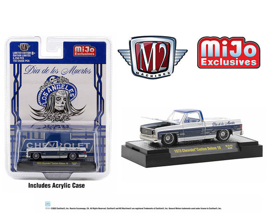 M2 Machines 1:64 1973 Chevrolet Custom Deluxe 10 Truck ” Dias De Los Muertos ” 2022 Limited Edition - MiJo Exclusive