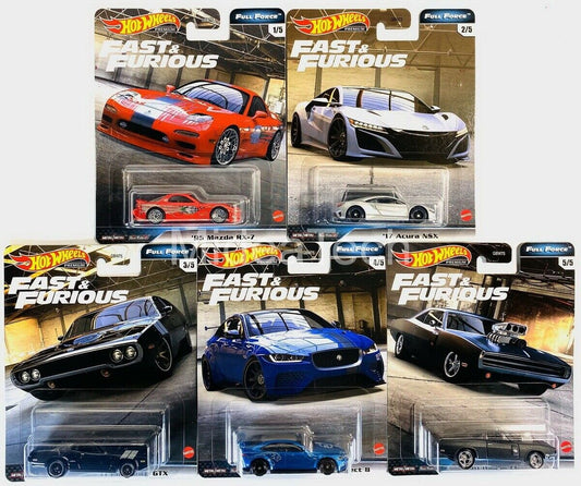 Hot Wheels 2020 Premium Fast & Furious Full Force Set Of 5