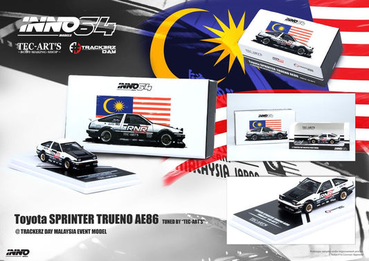 Inno64 1:64 Toyota Sprinter Trueno AE86 “Tuned by Tec-Art’s” (Trackerz Day Malaysia Event Exclusive Model)