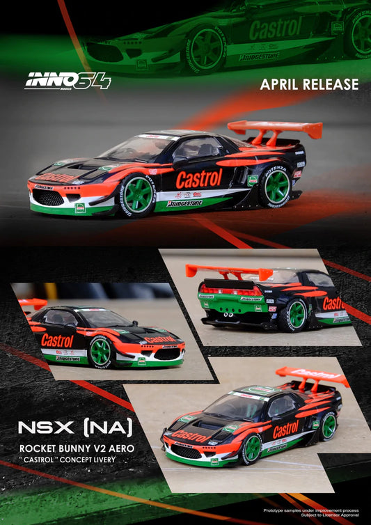 Inno64 1:64 Honda NSX (NA1) Rocket Bunny "Castrol" Concept Livery (2022)