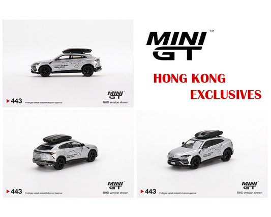 MiniGT 1:64 Lamborghini Urus “Unlock Any Road” Silver – Hong Kong Exclusive #443