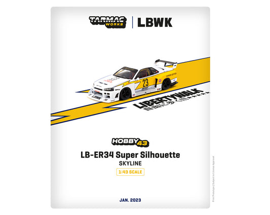 Tarmac Works 1:43 LBWK LB-ER34 Super Silhouette SKYLINE - White #23