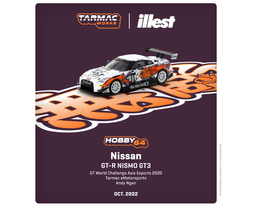 Tarmac Works X illest 1:64 Nissan GT-R Nismo GT3 GT World Challenge Asia Esports 2020 eMotorsports Andy Ngan