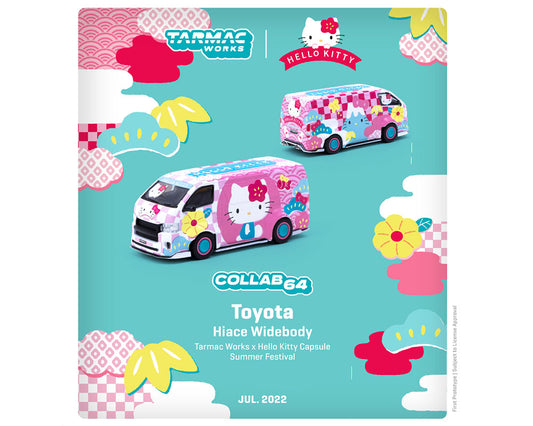 Tarmac Works 1:64 Toyota Hiace Widebody Hello Kitty Capsule Summer Festival