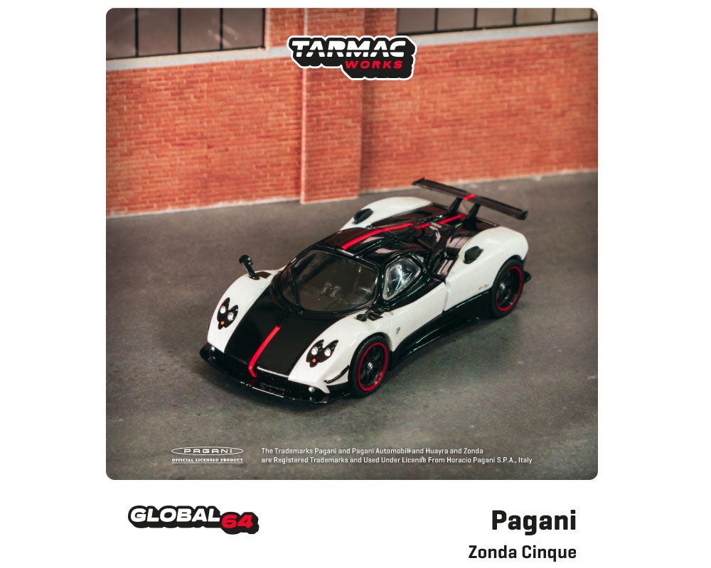 Tarmac Works 1:64 Pagani Zonda Cinque Bianco Benny – Global64