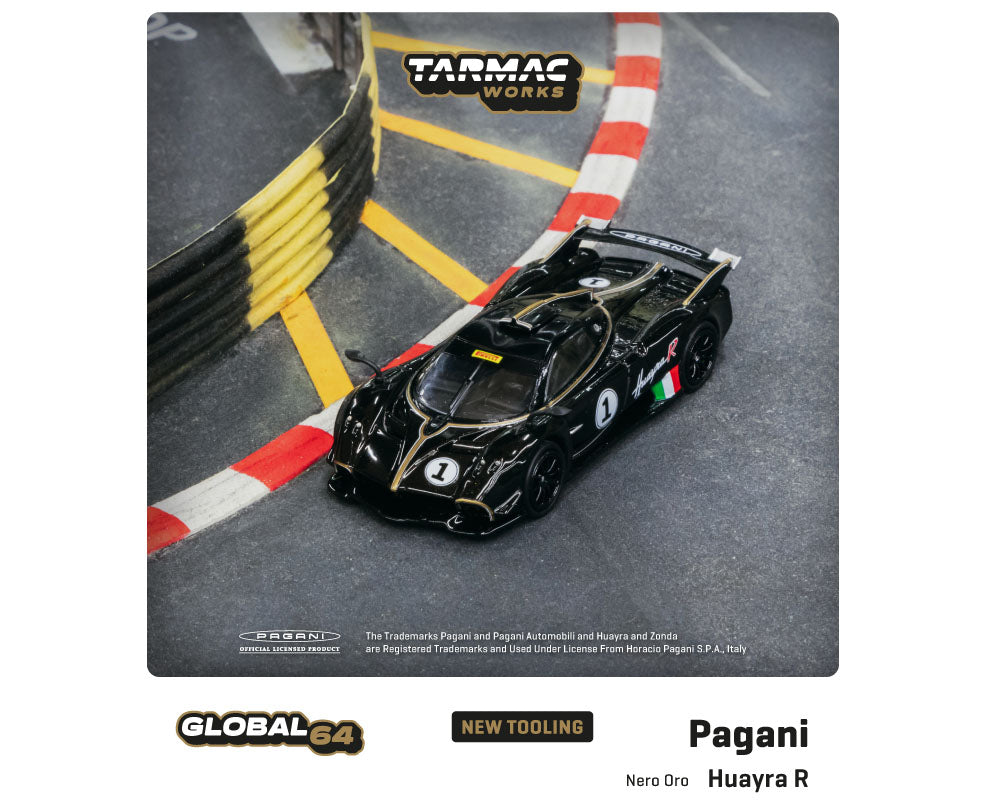Tarmac Works 1:64 Pagani Huayra R Nero Oro – Global64