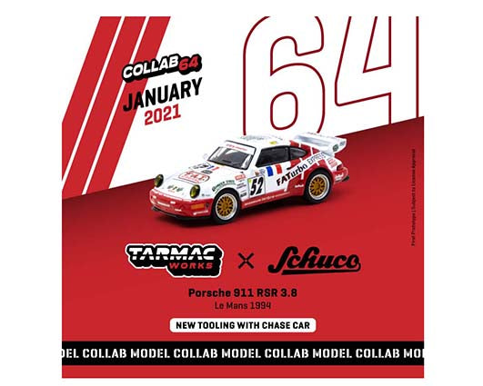 Tarmac Works X Schuco 1:64 Porsche 911 RSR 3.8 Le Man 1994 #52