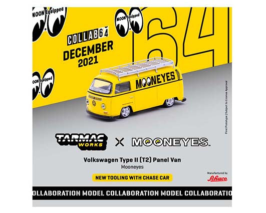 Tarmac Works X Schuco 1:64 VW Volkswagen Type II T2 Panel Van Mooneyes