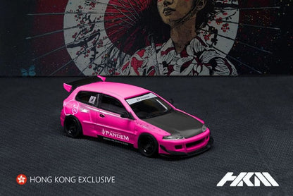 HKM 1:64 Honda Civic EG6 Pandem Rocket Bunny Pink