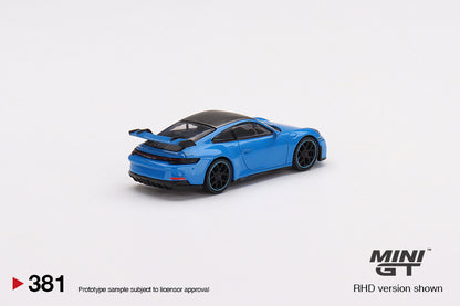 MiniGT 1:64 Porsche 911 (992) GT3 Shark Blue MiJo Exclusive #381