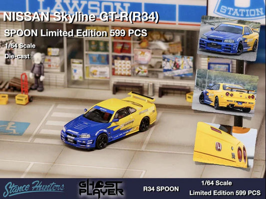 Stance Hunters X Ghost Player 1:64 Nissan Skyline GT-R R34 Z-Tune Spoon Sports