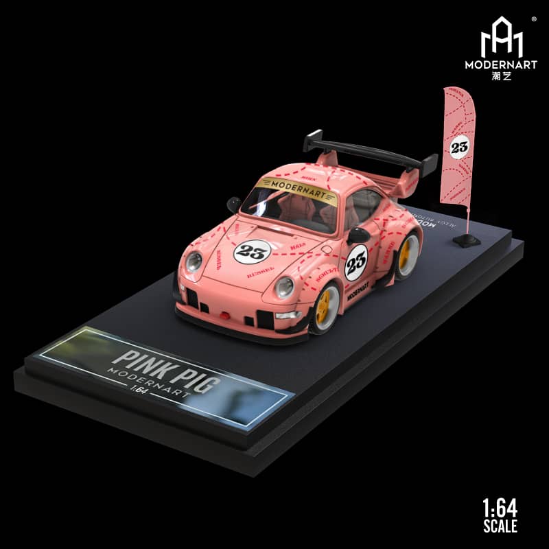 Modern Art 1:64 Porsche RWB 993 Q Car Pink Pig