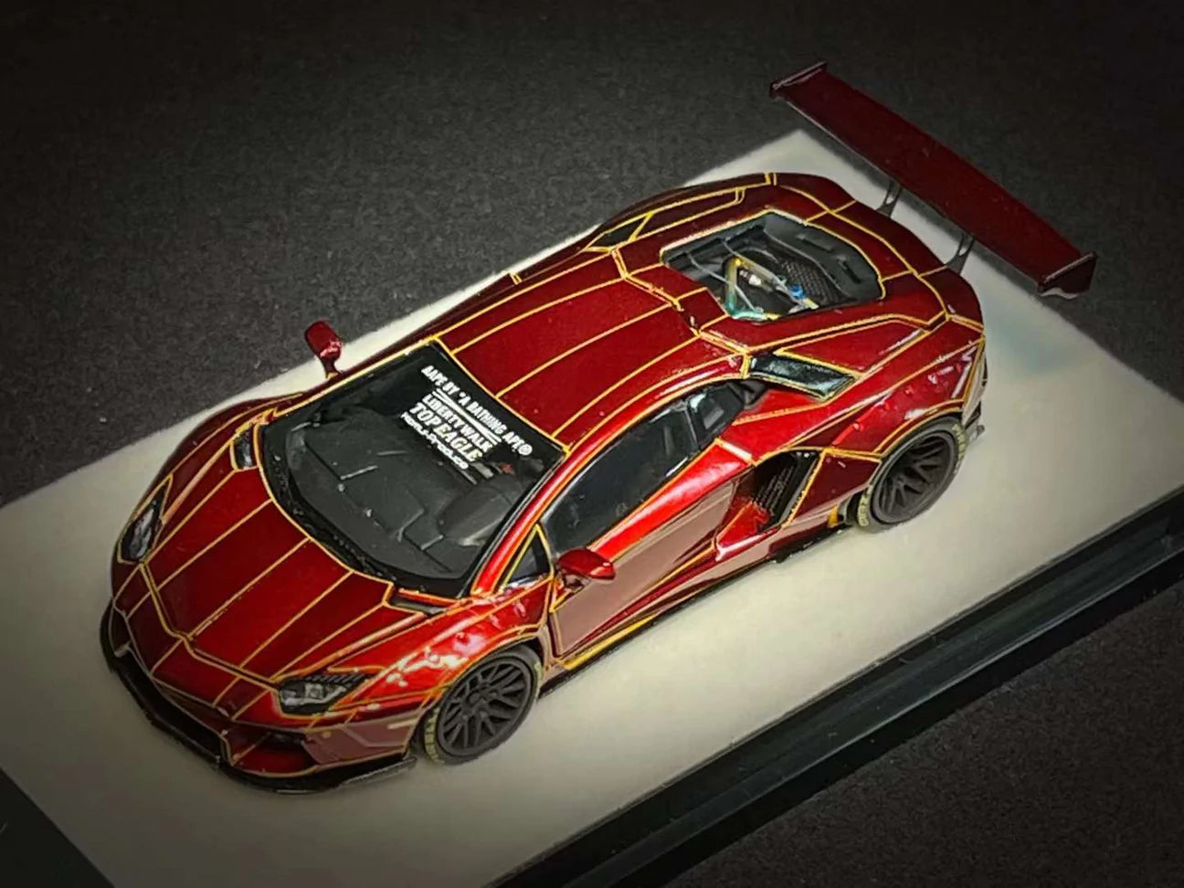 PGM 1:64 Lamborghini Aventador LB Works Metallic Red *Read Description*