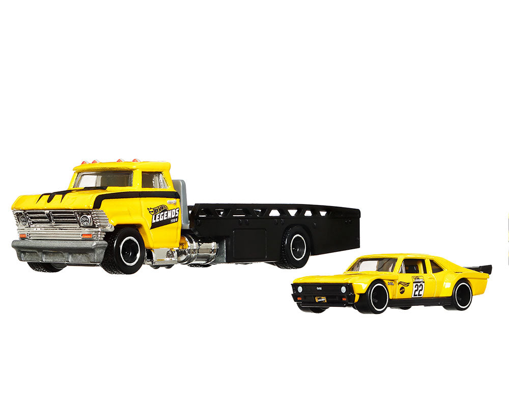 Hot Wheels 1:64 2022 Walmart Exclusive Team Transport Legends Tour Custom 70 Chevrolet Nova With Horizon Hauler