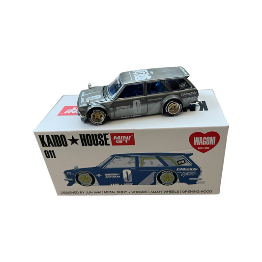 MiniGT x Kaido House 1:64 Nissan Datsun 510 Wagon Blue KHMG011 *CHASE*