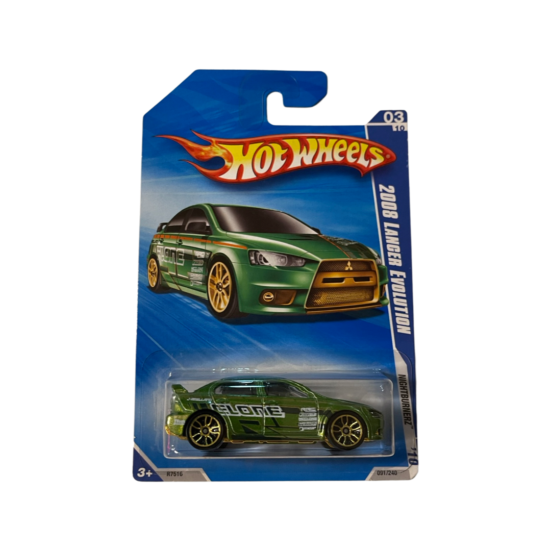 Hot Wheels 2010 Mainline ‘08 Lancer Evolution Green