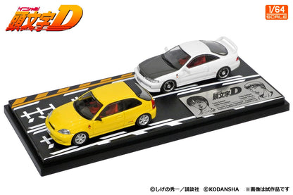 Modeler's64 Initial D Set Vol.9 Daiki NInomiya Civic (EK9) & Smiley Sakai Integra (DC2)