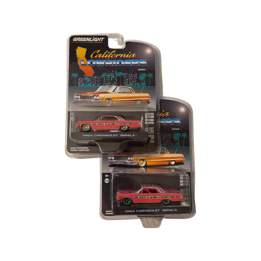 Greenlight 1:64 California Lowriders Series 1 – 1964 Chevrolet Impala SS Gypsy Rose Regular & Chase Pair