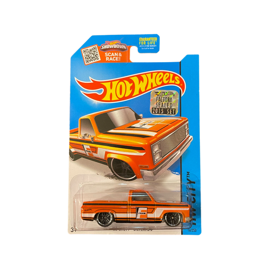 Hot Wheels 2015 Mainline Chevrolet ‘83 Chevy Silverado Orange “Fram” Factory Sealed