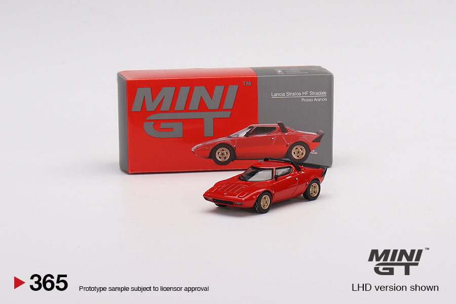 MiniGT 1:64 Lancia Stratos HF Stradale Rosso Arancio MiJo Exclusive #365